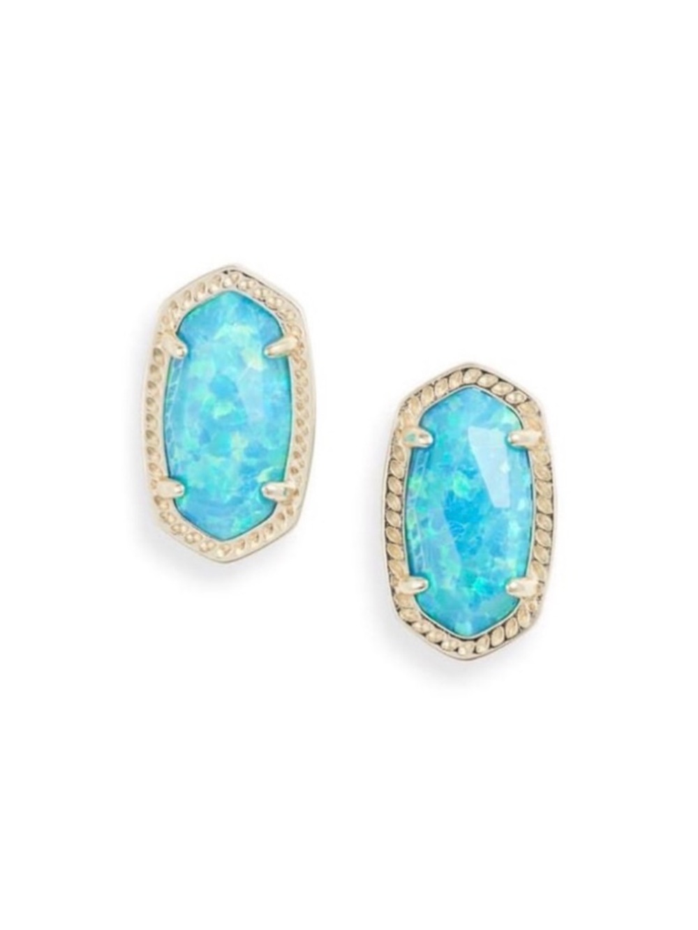 Kendra Scott Ellie Gold Stud Earrings in Turquoise Kyocera Opal
